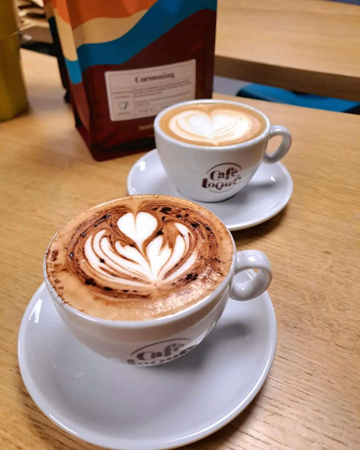 Post instagram avec visuel de latte art